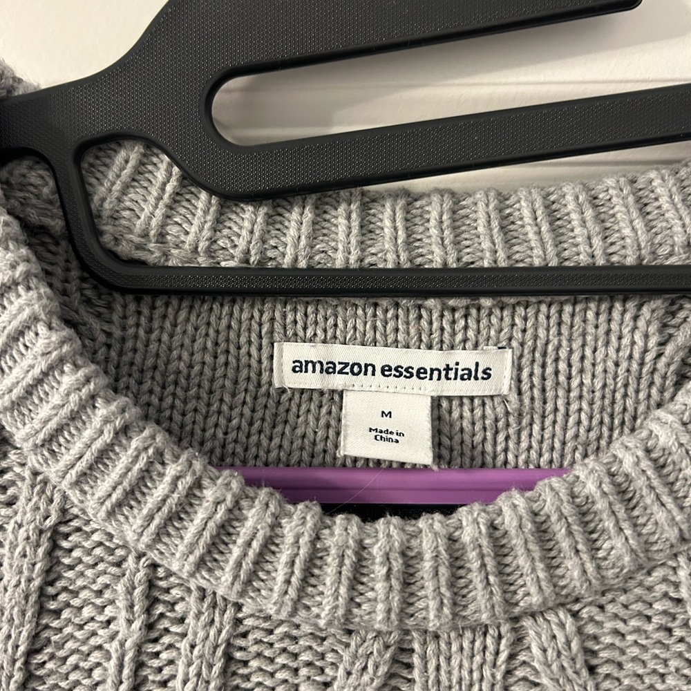 Amazon Essentials Light Gray Textured Sweater - image 2